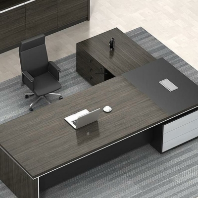 Bàn giám đốc hiện đại 2m chữ L kèm tủ phụ tiện lợi DKBGDHD22