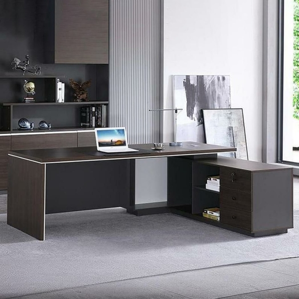 Bàn giám đốc hiện đại 2m chữ L kèm tủ phụ tiện lợi DKBGDHD22