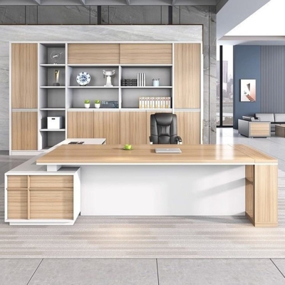Bàn giám đốc hiện đại 2m chữ L kèm tủ phụ tiện lợi DKBGDHD22
