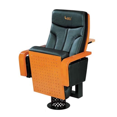 Ghế hội trường chân trụ, giá rẻ, đệm mút PU, tay vịn bằng gỗ tự nhiên