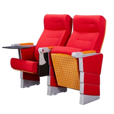 Ghế hội trường bọc đệm nhập khẩu, tay vịn ốp gỗ kèm bàn viết