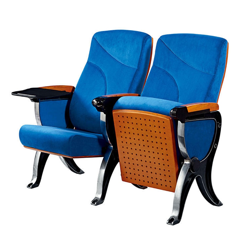 Ghế hội trường nhập khẩu khung nhôm đúc, tay vịn ốp gỗ WH801