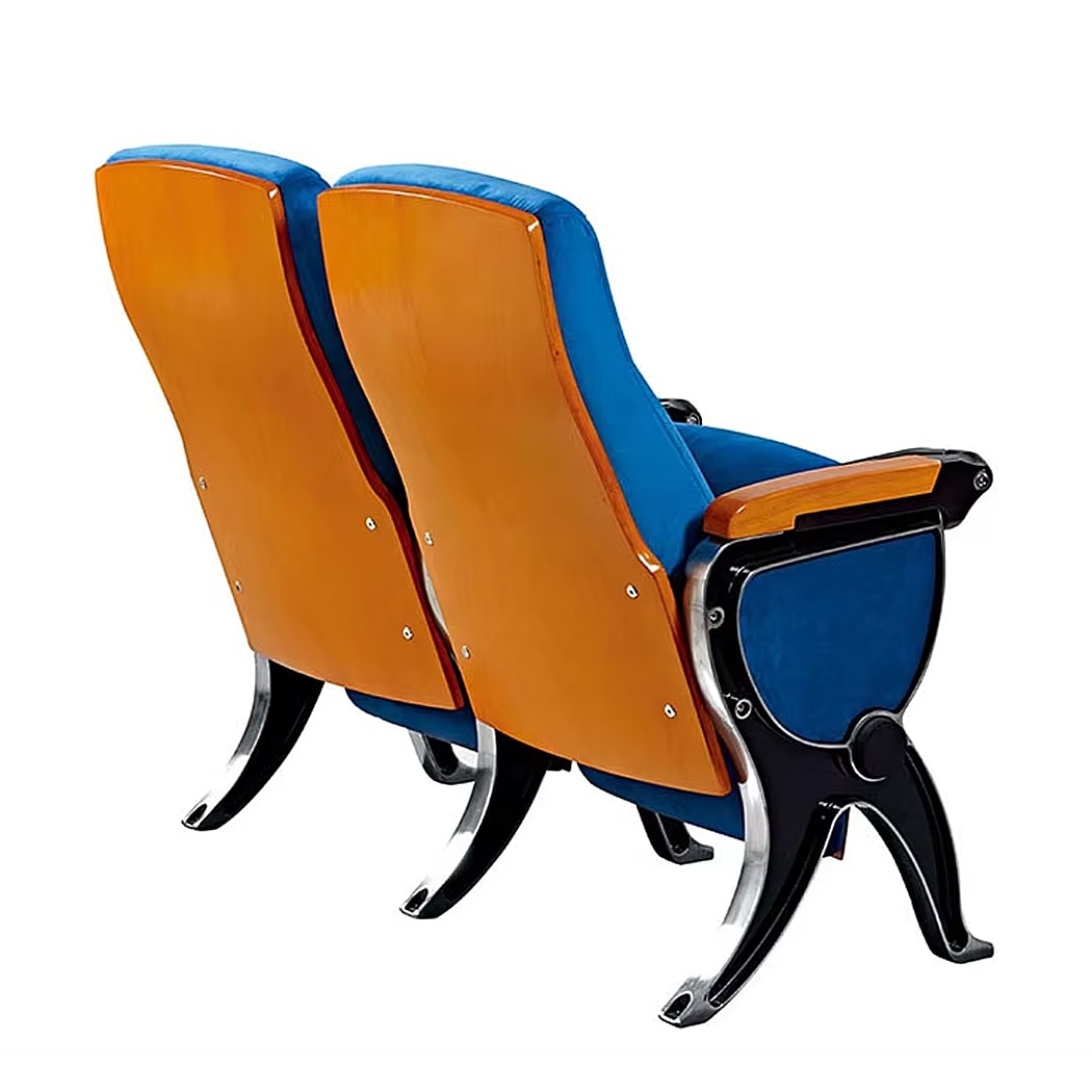 Ghế hội trường nhập khẩu khung nhôm đúc, tay vịn ốp gỗ WH801