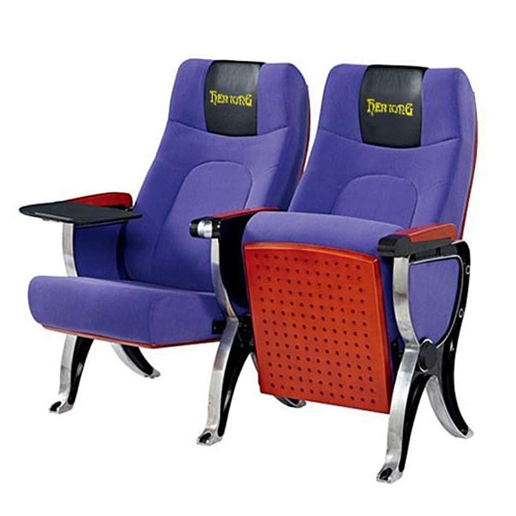 Ghế hội trường nhập khẩu kèm bàn viết, chân nhôm đúc chữ R, tay vịn ốp gỗ Đức Khang WH801-9