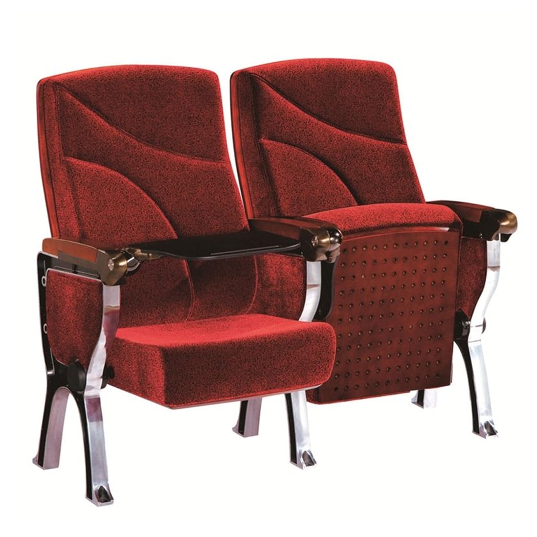 Ghế hội trường nhập khẩu đôi bọc nỉ đỏ, có bàn viết WH812