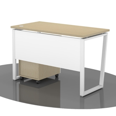 Bàn làm việc chân sắt hình thang 1m4 mặt gỗ công nghiệp IRHT