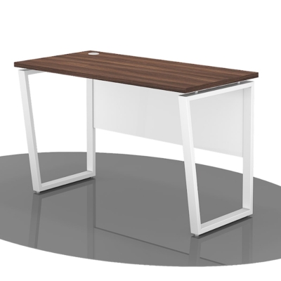 Bàn làm việc chân sắt hình thang 1m4 mặt gỗ công nghiệp IRHT