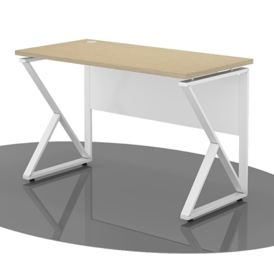 Bàn làm việc chân sắt hình thang 1m4 mặt gỗ công nghiệp IRHT