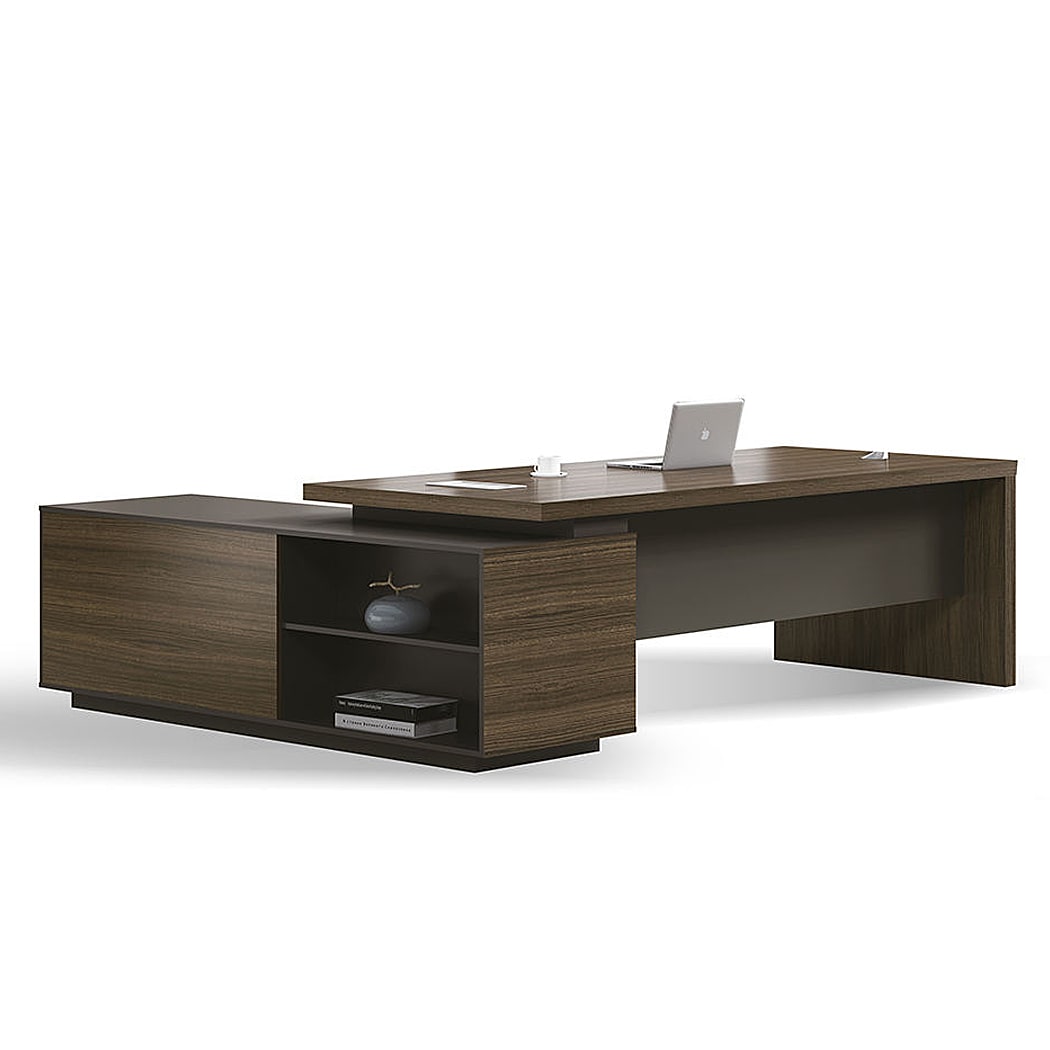 Bàn giám đốc hiện đại 2m chữ L, chân gỗ kèm tủ phụ DKBGDHD42 Bàn giám đốc hiện đại 2m chữ L, chân gỗ kèm tủ phụ DKBGDHD42