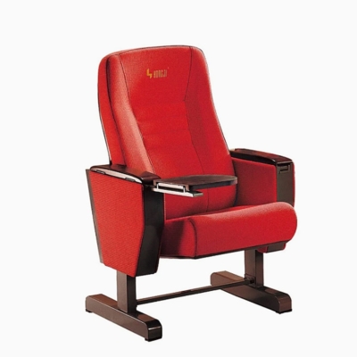 Ghế hội trường bọc nỉ, chân thép bám sàn, ốp lưng và đệm ngồi nhựa PP kèm bàn viết