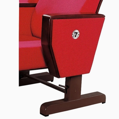 Ghế hội trường bọc nỉ, chân thép bám sàn, ốp lưng và đệm ngồi nhựa PP kèm bàn viết