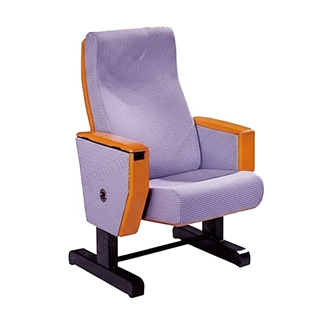 Ghế hội trường nhập khẩu bọc vải nỉ màu tím, kèm bàn viết HJ77