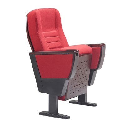 Ghế hội trường khung thép, ốp gỗ ván dán, tay vịn ốp gỗ phủ kèm bàn viết