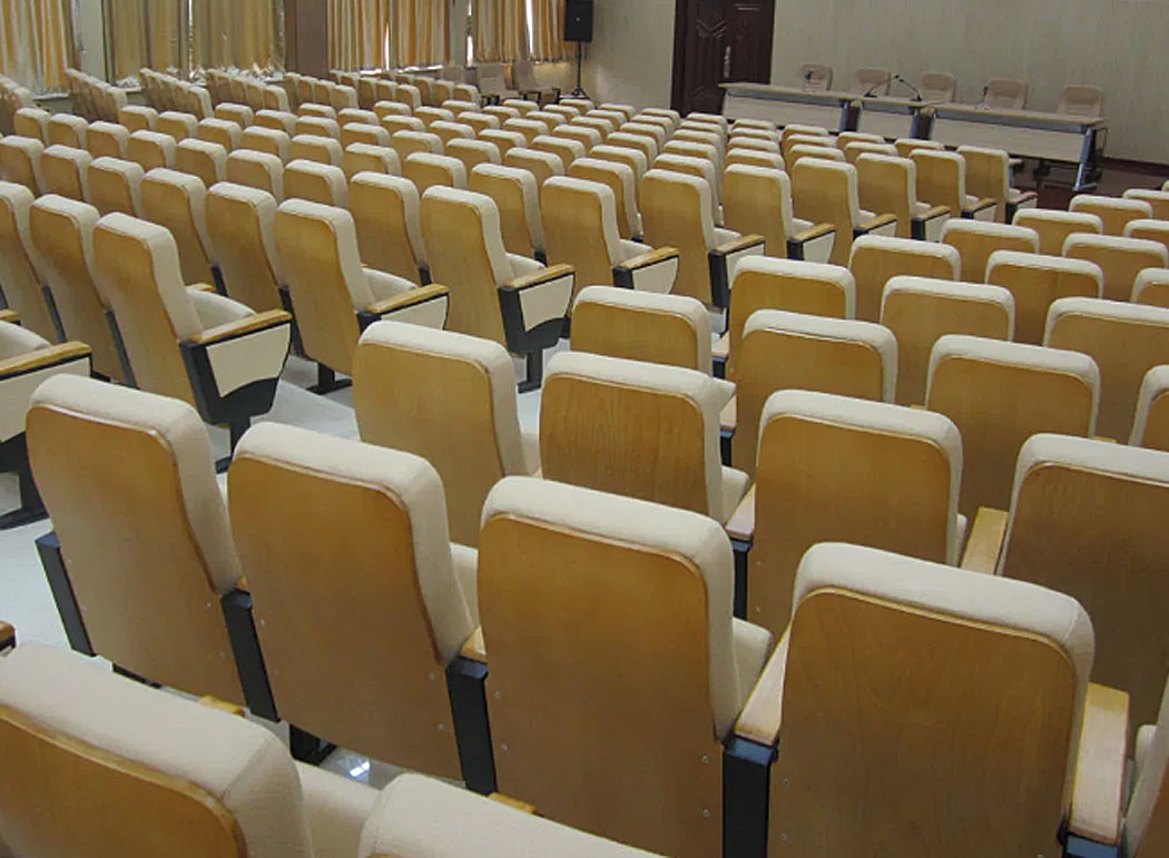 Ghế hội trường chân thép bám sàn, thiết kế lưng cong kèm bàn viết HJ9104 Ghế hội trường chân thép bám sàn, thiết kế lưng cong kèm bàn viết HJ9104