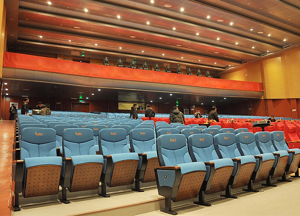 Ghế hội trường khung thép tĩnh điện bọc vải nỉ xanh dương HJ9106 Ghế hội trường khung thép tĩnh điện bọc vải nỉ xanh dương HJ9106