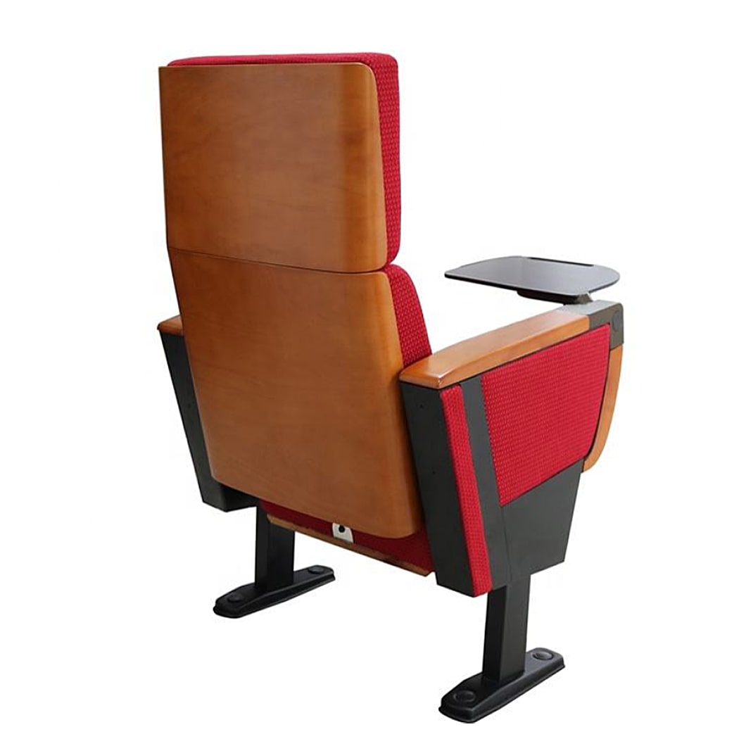 Ghế hội trường khung thép, tay vịn ốp gỗ kèm bàn viết nhựa PP WH5515