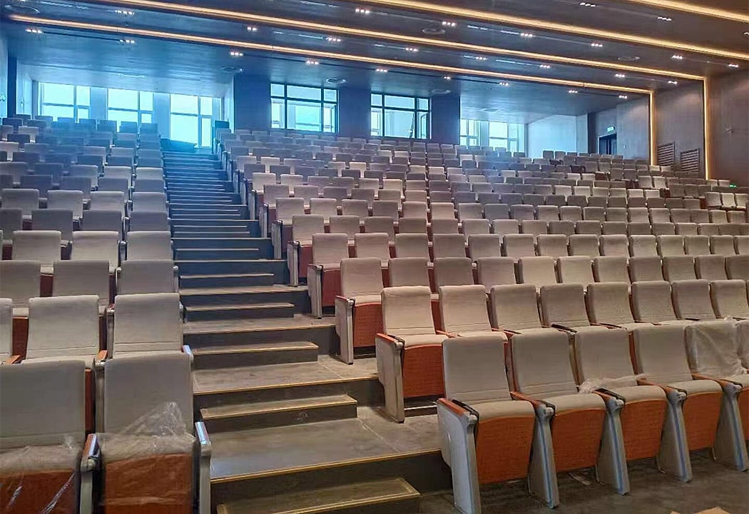 Ghế hội trường cao cấp đệm mút đúc lạnh bọc nỉ màu ghi WH8022