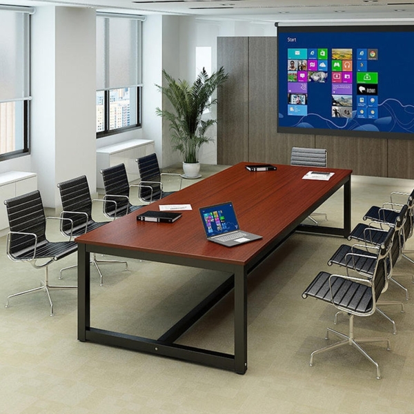 Bàn họp chân sắt 2m chữ nhật, mặt bàn gỗ công nghiệp cao cấp DKBHCS15