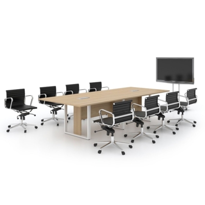 Bàn họp văn phòng chữ nhật 3m6, chân sắt chữ U sơn tĩnh điện DKBHCS07