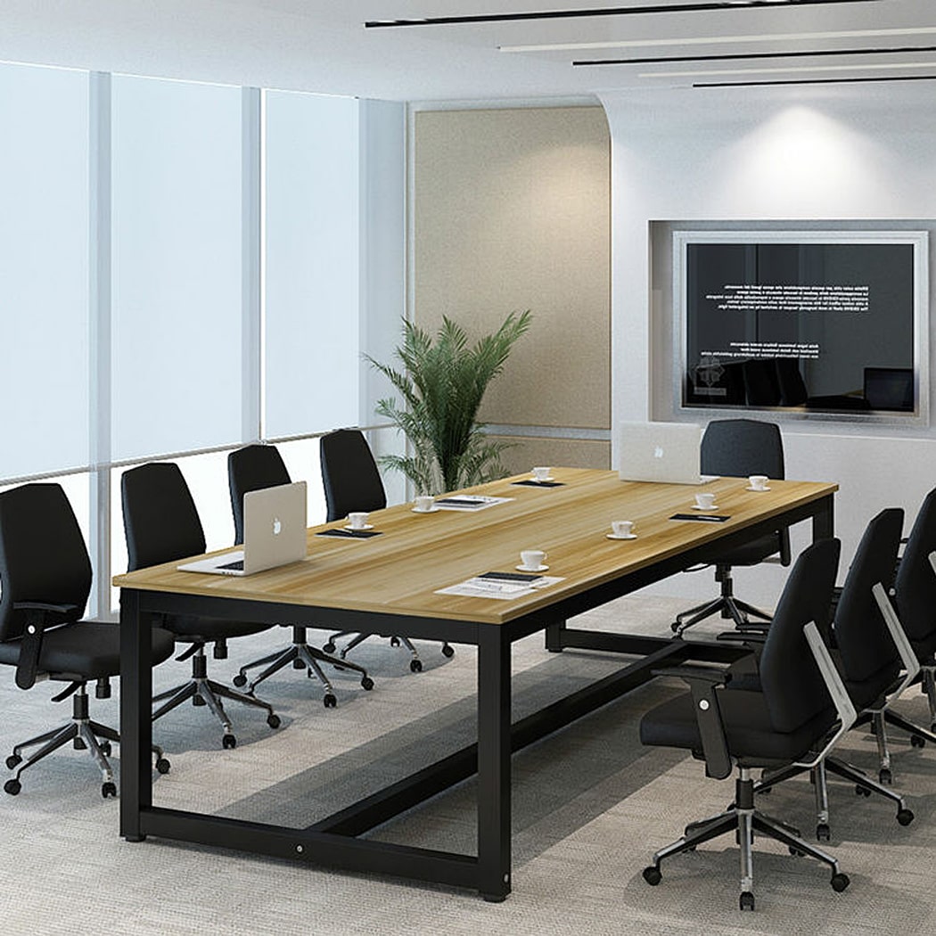 Bàn họp chân sắt 2m, sơn tĩnh điện bền bỉ Đức Khang DKBHCS15