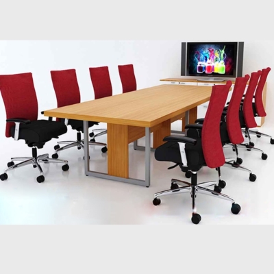 Bàn họp văn phòng chữ nhật 3m6, chân sắt chữ U sơn tĩnh điện DKBHCS07