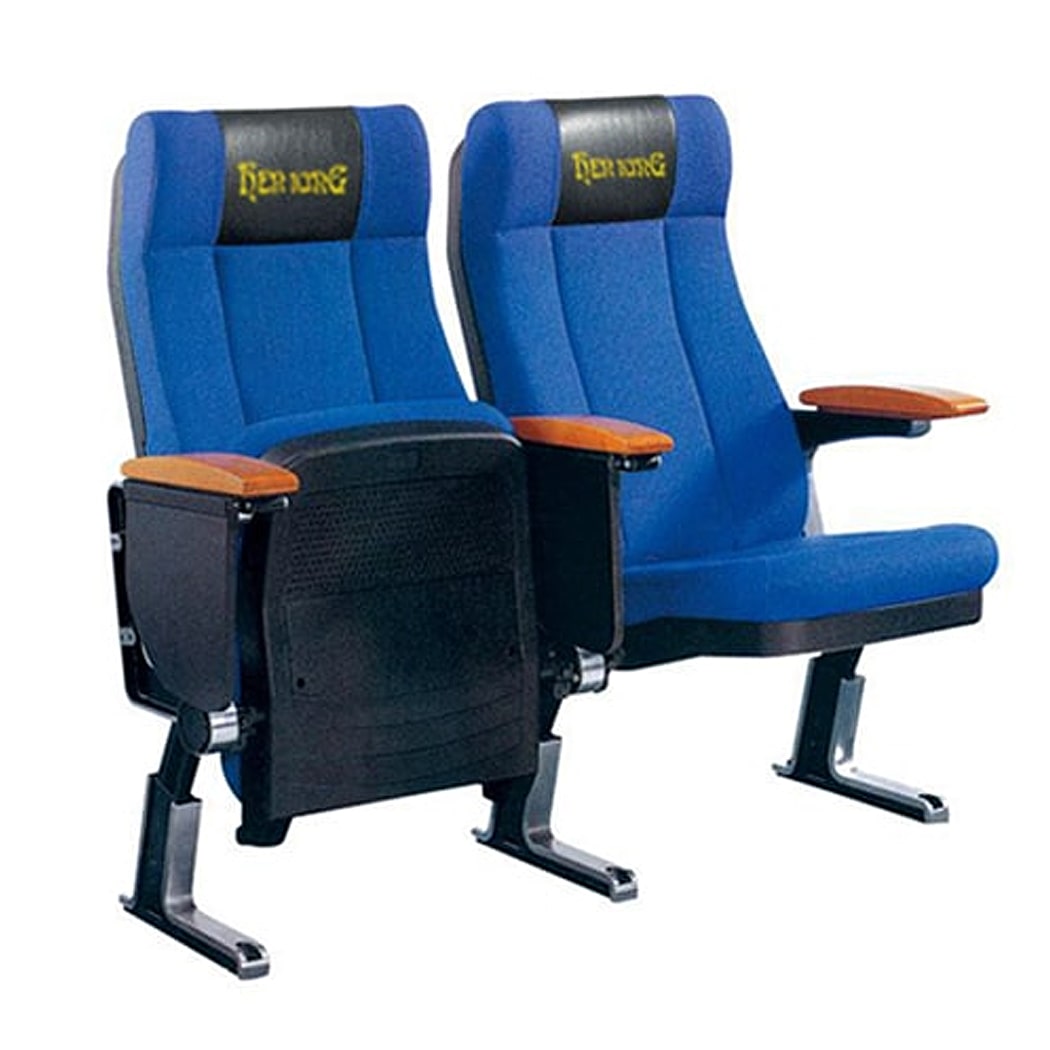 Ghế hội trường nhập khẩu bọc nỉ, chân nhôm đúc, tay vịn ốp gỗ WH802-1