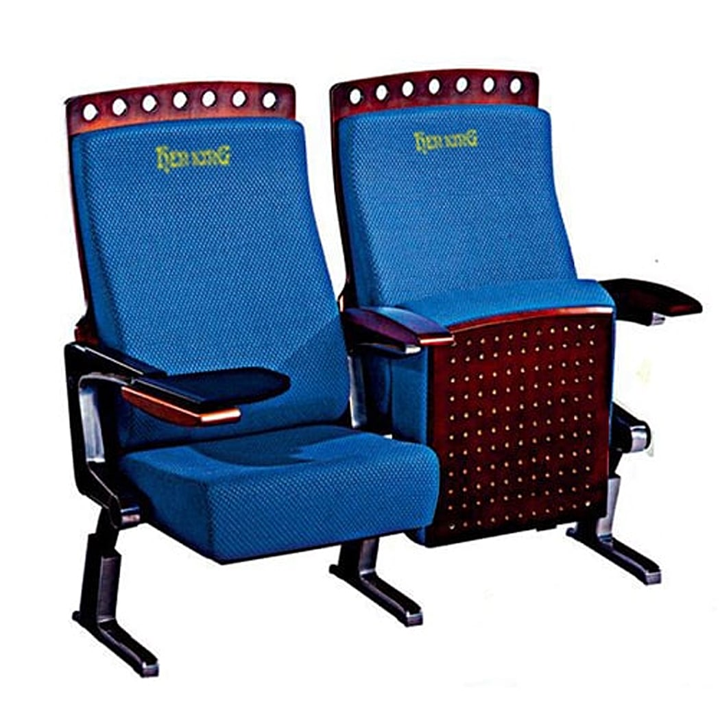 Ghế hội trường bọc nỉ, khung nhôm đúc, tay vịn ốp gỗ WH805-1