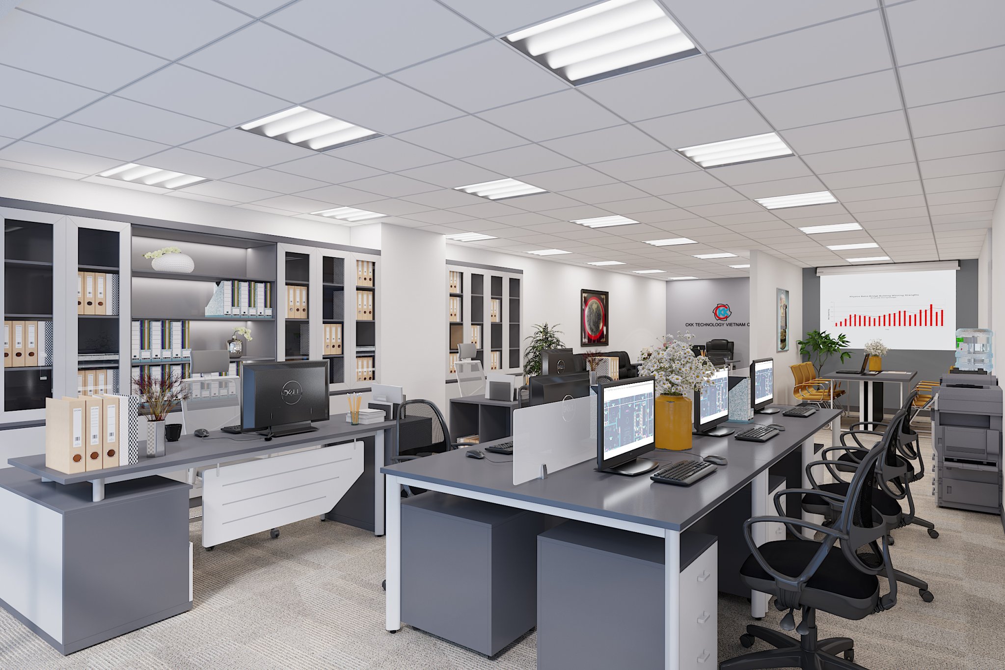 100+ thiết kế nội thất văn phòng mới nhất - Nội thất DKF