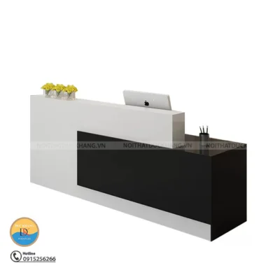 DKQLT01 - Quầy lễ tân 2 tầng đẹp hiện đại, sang trọng