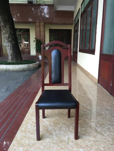 GGPHDK-03 | Ghế gỗ phòng họp đệm bọc da CN Đức Khang
