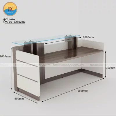 DKQLT18 | Quầy lễ tân kiểu dáng mạnh mẽ, trẻ trung