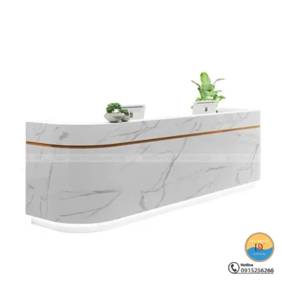 DKQLT03 | Bàn quầy lễ tân thiết kế hình chữ U hiện đại vẻ đẹp sang trọng