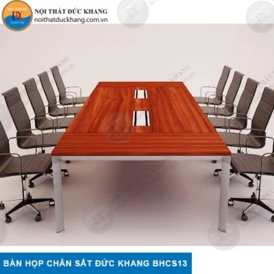 Bàn họp văn phòng chữ nhật 3m6 chân sắt sơn tĩnh điện Đức Khang DKBHCS13