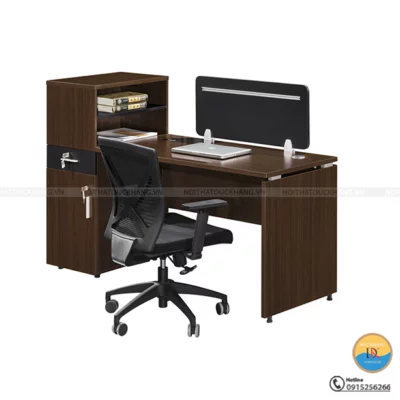Bàn làm việc gỗ 1m6 kèm tủ phụ tài liệu, vách ngăn Đức Khang DKBG01