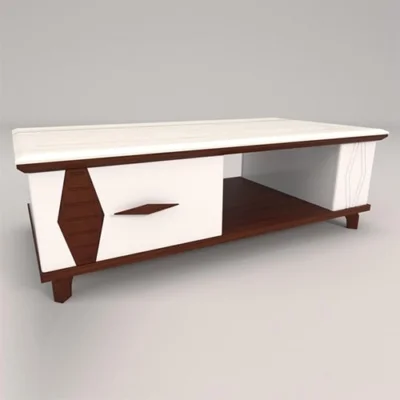 BSF503 - Bàn sofa gỗ tự nhiên kết hợp gỗ công nghiệp, mặt đá