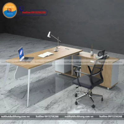Bàn giám đốc 1m8 chân sắt kèm tủ phụ DKBGDCS04