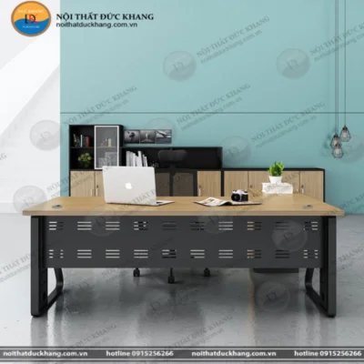 Bàn giám đốc 1m6 chữ L, chân sắt kèm tủ phụ DKBGDCS15