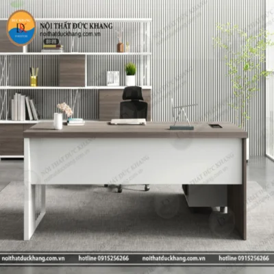 Bàn giám đốc 1m8 chữ L, chân sắt kèm tủ phụ DKBGDCS17