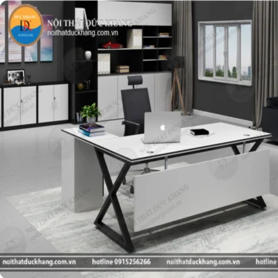 Bàn giám đốc 1m8 chữ L chân sắt X hiện đại DKBGDCS25