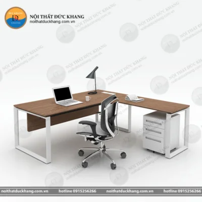 Bàn giám đốc 2m chữ L chân sắt tĩnh điện DKBGDHD01