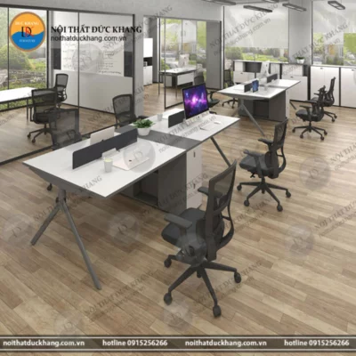 Cụm bàn làm việc nhóm 4 người ngồi kèm hộc tủ Đức Khang DKMD102