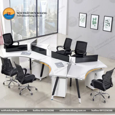 Cụm bàn làm việc nhóm 6 chỗ ngồi kèm hộc tủ di động Đức Khang DKMD106