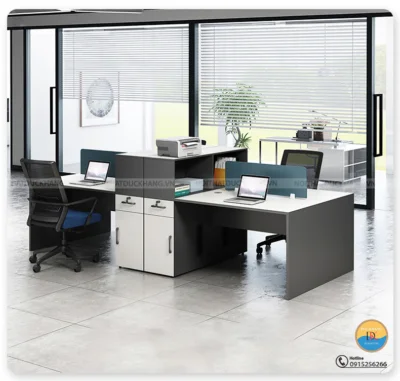 Cụm bàn làm việc nhóm 4 chỗ ngồi kèm tủ tài liệu Đức Khang DKMD108