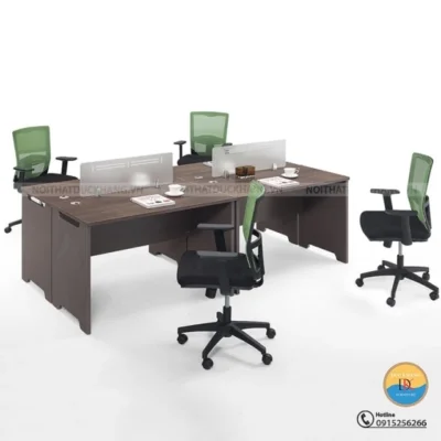 Cụm bàn làm việc nhóm 4 chỗ ngồi kèm vách kính Đức Khang DKMD126