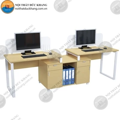 Cụm bàn làm việc nhóm 2 người ngồi chân sắt kèm vách ngăn Đức Khang DKMD01