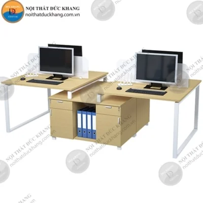 Cụm bàn làm việc nhóm 4 chỗ ngồi kèm tủ phụ tài liệu Đức Khang DKMD02