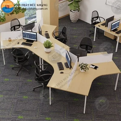 Cụm bàn làm việc nhóm 6 người ngồi chân sắt hộp vuông Đức Khang DKMD22