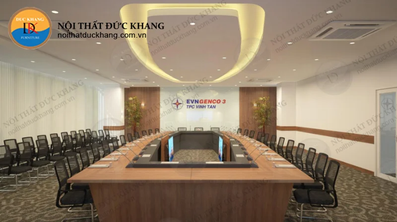 thi cong noi that phong hop tai nha may nhiet dien vinh tan thuoc tap doan evn