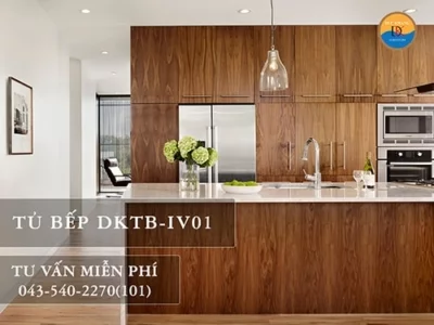 DKTB-IV01 | Tủ bếp DKF dáng chữ I, chất liệu Veneer