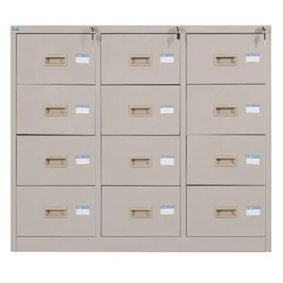 Tủ TU118-12D | Tủ sắt Hòa Phát 12 ngăn, khóa giàn, màu ghi
